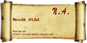 Novák Atád névjegykártya